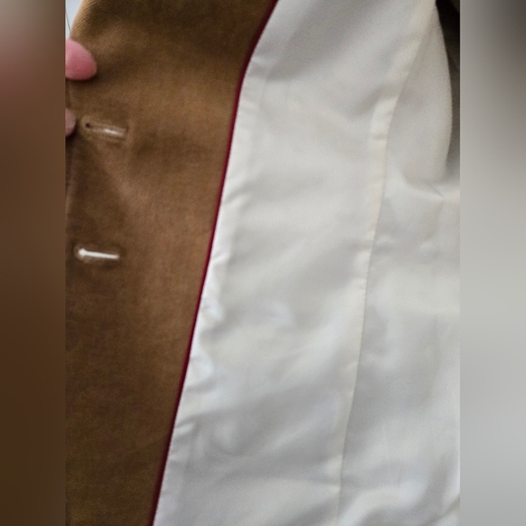 BANANA REPUBLIC Fitted Cotton Tan Blazer With Gold Buttons And Elbow Patches.4P - Picture 9 of 16